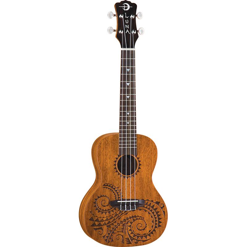 Luna Uke Tattoo Mahogany Concert Ukulele w/Gigbag - Used