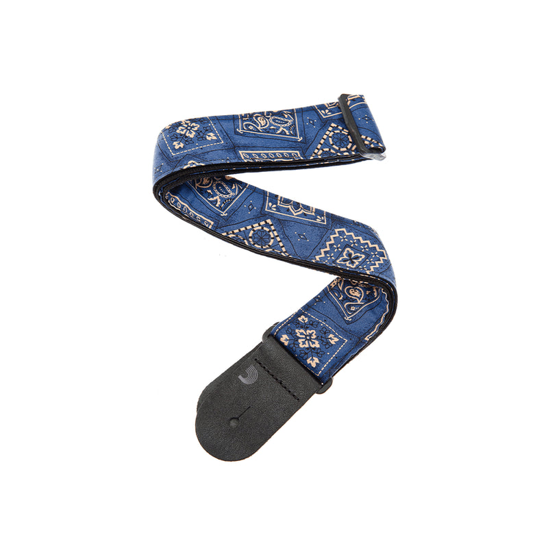 D'Addario 50G03 Guitar Strap - Blue Bandana Pattern