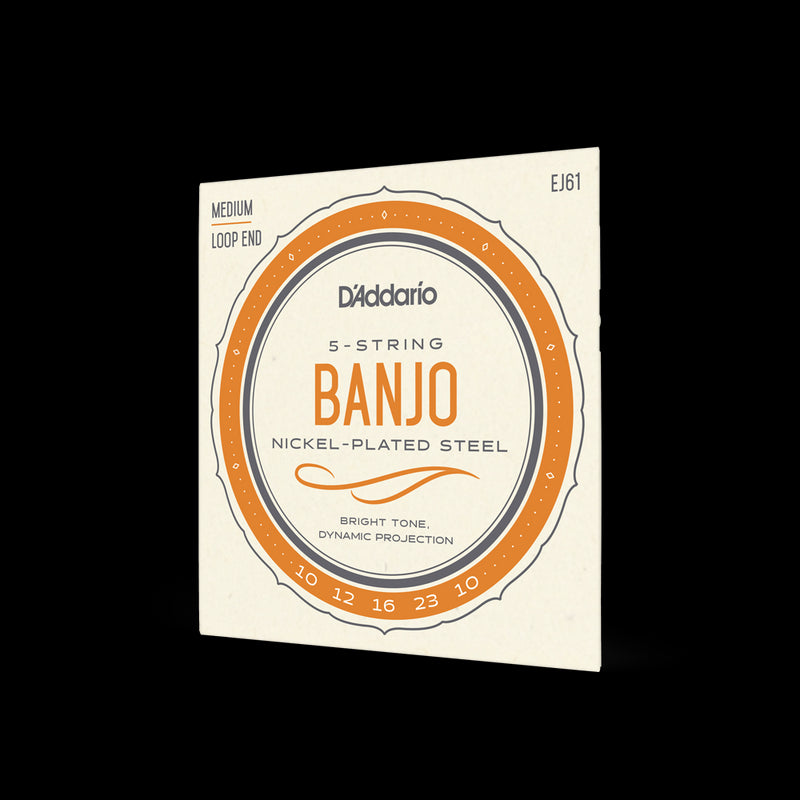 D'Addario EJ61 5-String Banjo Strings Set - Medium .010 - .023 (J61)
