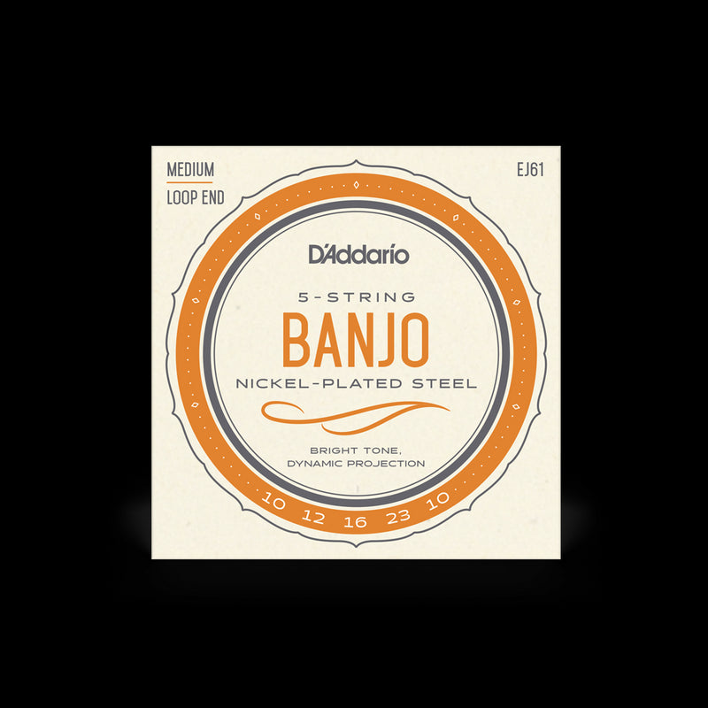 D'Addario EJ61 5-String Banjo Strings Set - Medium .010 - .023 (J61)