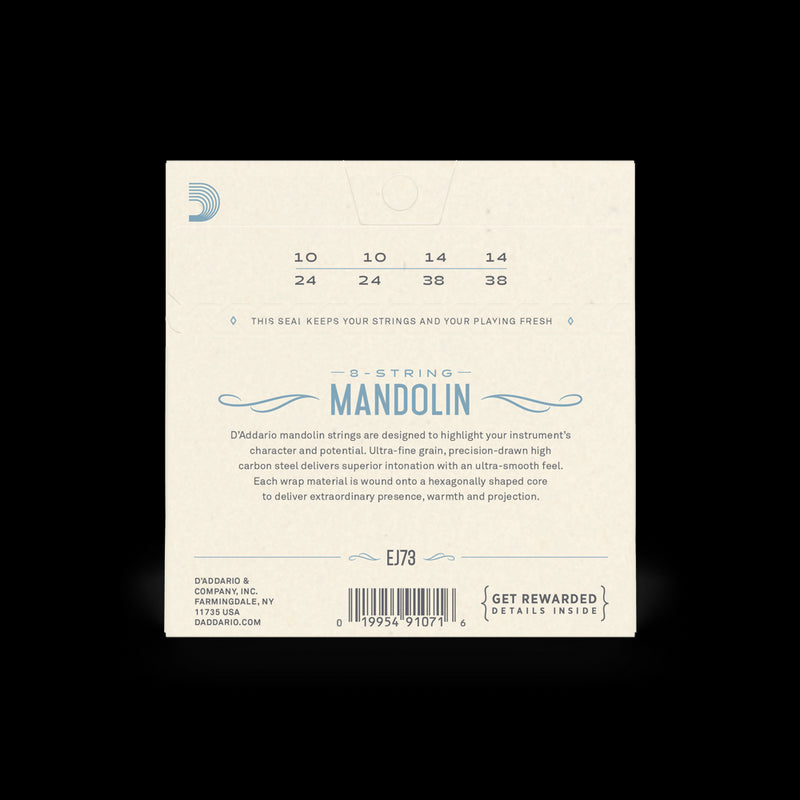 D'Addario EJ73 Mandolin Strings Set Light Phosphor Bronze  .010 - .038 (J73)