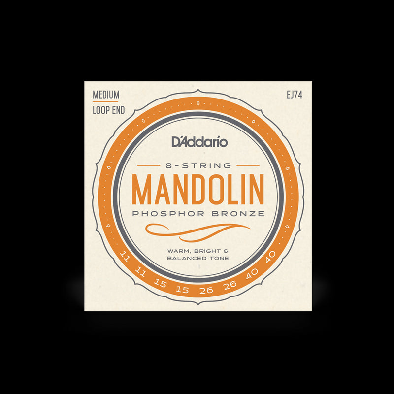 D'Addario EJ74 Mandolin Strings Set Medium Phosphor Bronze .011 - .040 (J74)
