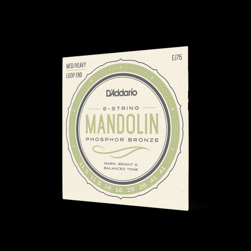 D'Addario EJ75 Mandolin Strings Set Medium-Heavy Bronze .0115 - .041 (J75)