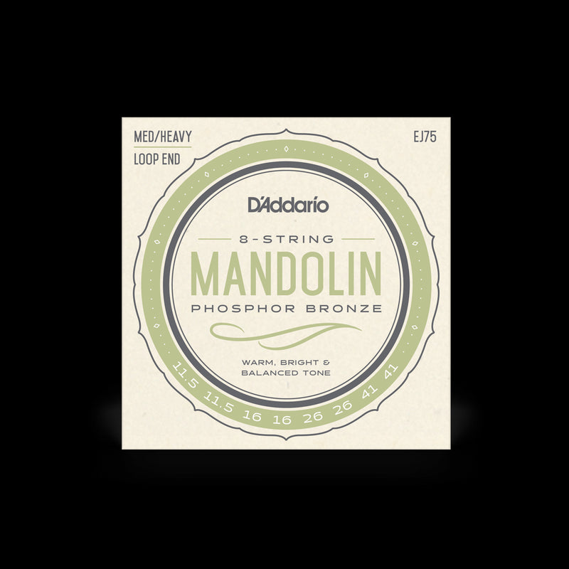 D'Addario EJ75 Mandolin Strings Set Medium-Heavy Bronze .0115 - .041 (J75)