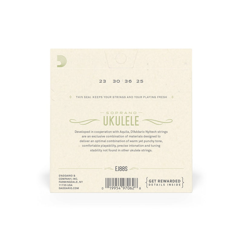 D'Addario EJ88S Nyltech Ukulele Soprano Strings Set