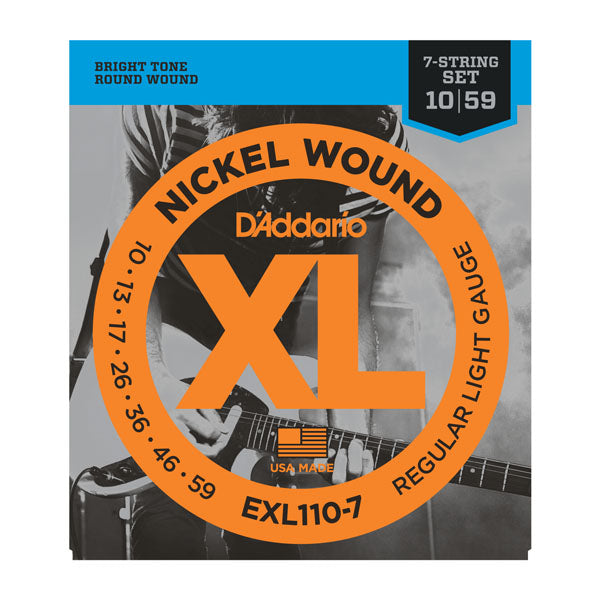 D'addario Electric Guitar Strings - Reg - Light - 7 String