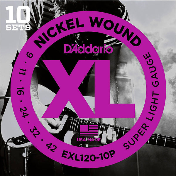 D'Addario EXL120 Super Light Guitar Strings 10-Pack