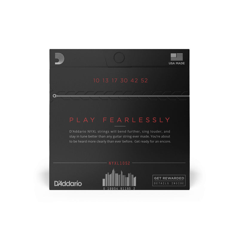 D'Addario NYXL1052 Nickel Wound Electric Guitar Strings, Light Top / Heavy Bottom, 10-52