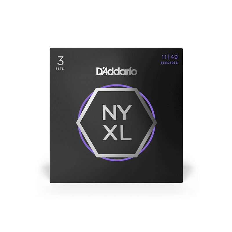 D'Addario NYXL1149-3P Nickel Wound Electric Guitar Strings, Medium, 11-49, 3 Sets
