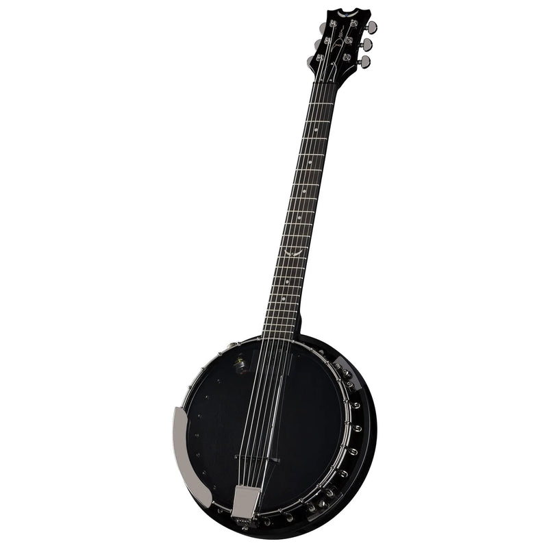 Dean Backwoods 6 Six-String Banjo with Pickup, Black Chrome - Bundle w/Case
