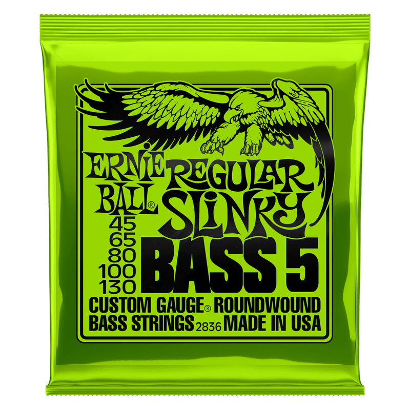 Ernie Ball Regular Slinky Nickel Wound Electric Bass Guitar Strings .045-.0130 5-String Set