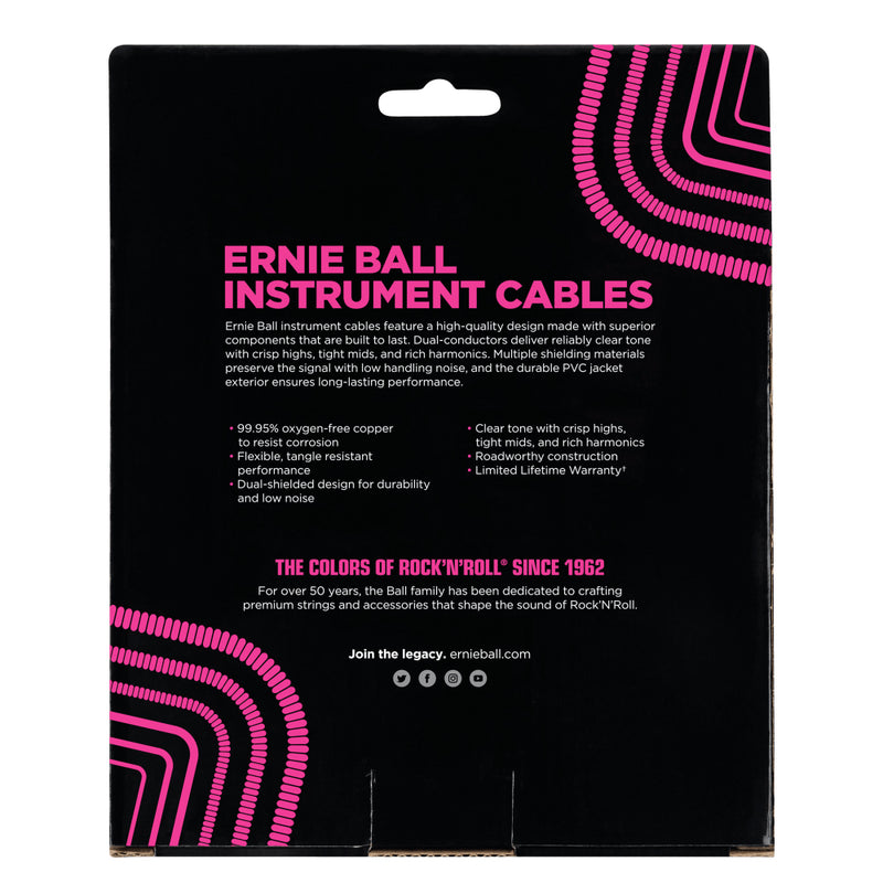 Ernie Ball 30' Coiled Straight-Straight Instrument Cable - Black