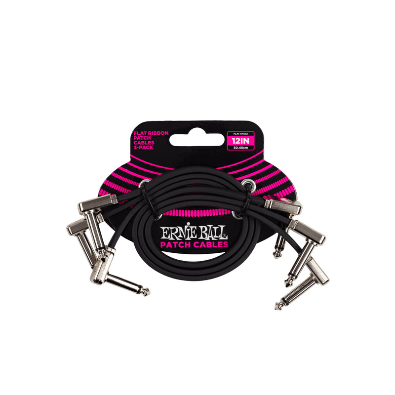 Ernie Ball 12 Flat Ribbon Patch Cable 3-Pack