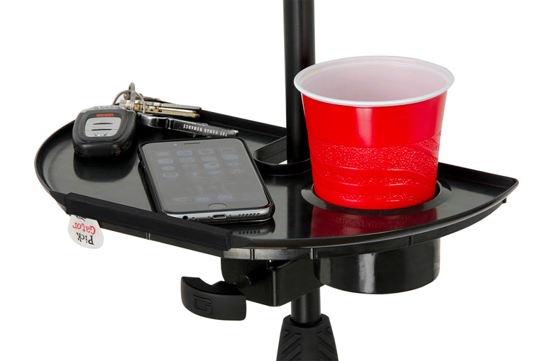 Frameworks Mic Stand Drink Holder Accessory Tray w/Guitar Pick Holder