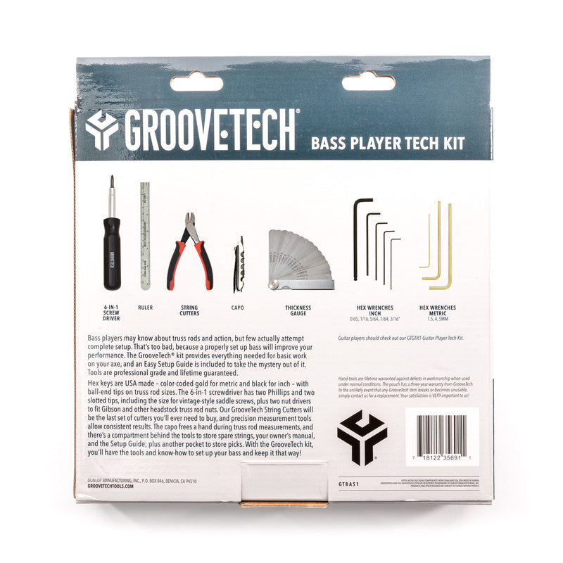 Groovetech GTBAS1 Bass Guitar Player Tech Tools Kit
