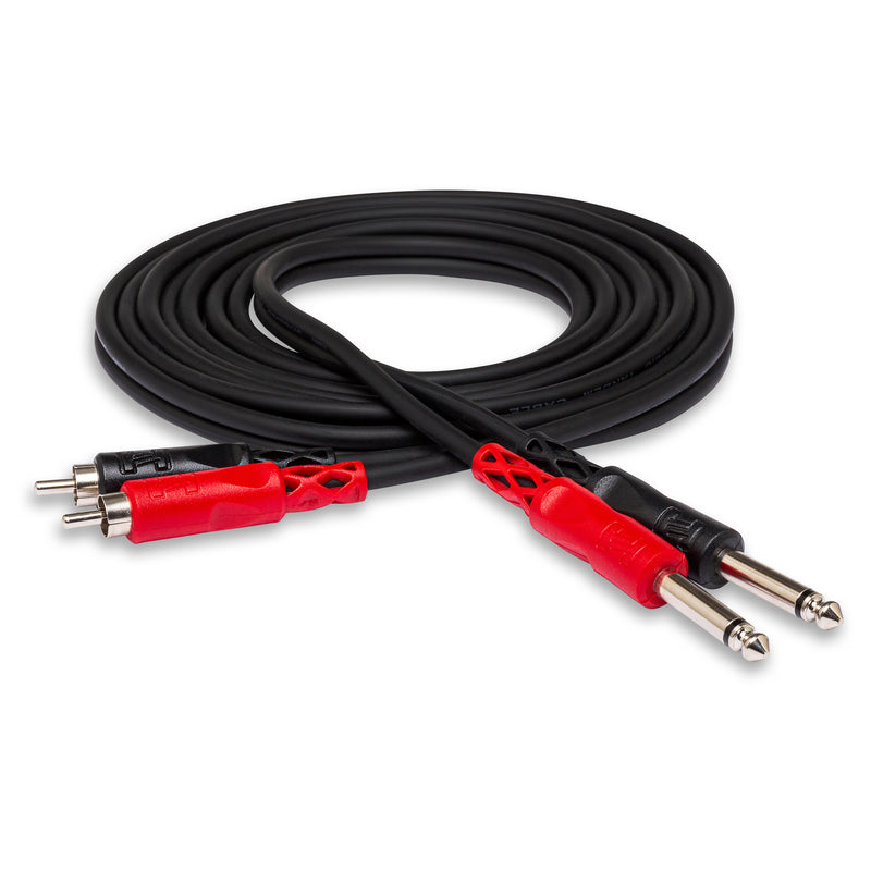 Hosa CPR-203 Dual Cable 1/4 Inch Phone to RCA 3m