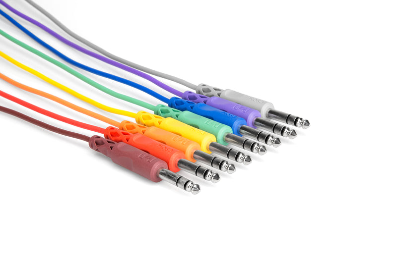 Hosa CSS-890 Balanced TRS 1/4 Inch to TRS 1/4 Inch Patch Cables 8-Pack - 3ft - Open Box