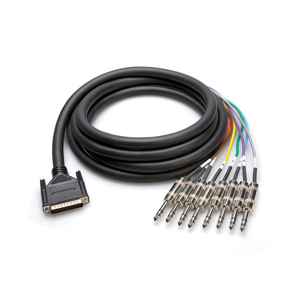 Hosa DTP-805 DB25 to 8-Ch 1/4 Inch TRS Balanced Recording Snake Cable - 5m