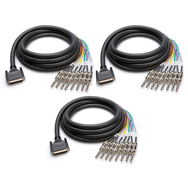 DB25 to 8-1/4 Inch Snake Cable 3m 3-PACK-Mackie HDR/SDR