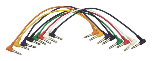Hot Wires PC18-17TRS-R Right-Angle Patch Cables (TRS-TRS, 8-pack)