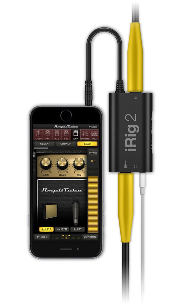 IK Multimedia iRig 2 Guitar Interface for iPhone/iPad/IOS/Android/Mac