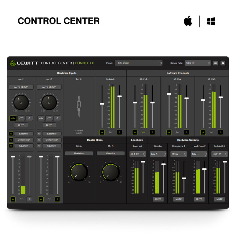 Lewitt Connect 6 DSP-Powered Dual USB-C Audio Interface