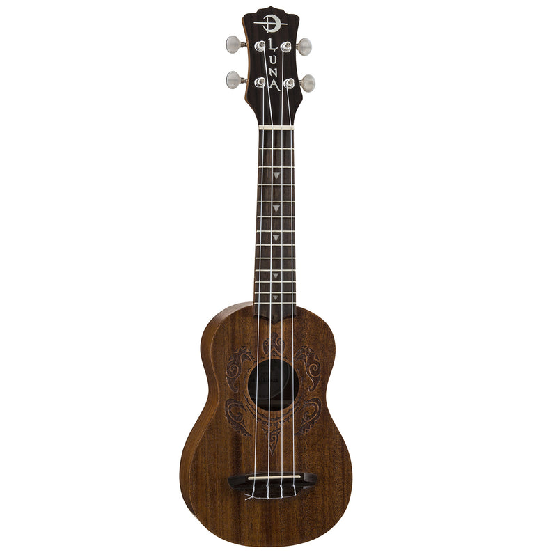 Luna HONU Tribal Turtle Soprano Ukulele with Gigbag