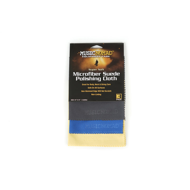 Music Nomad MN203 3 Super Soft Edgless Microfiber Suede Polishing Cloth Pak
