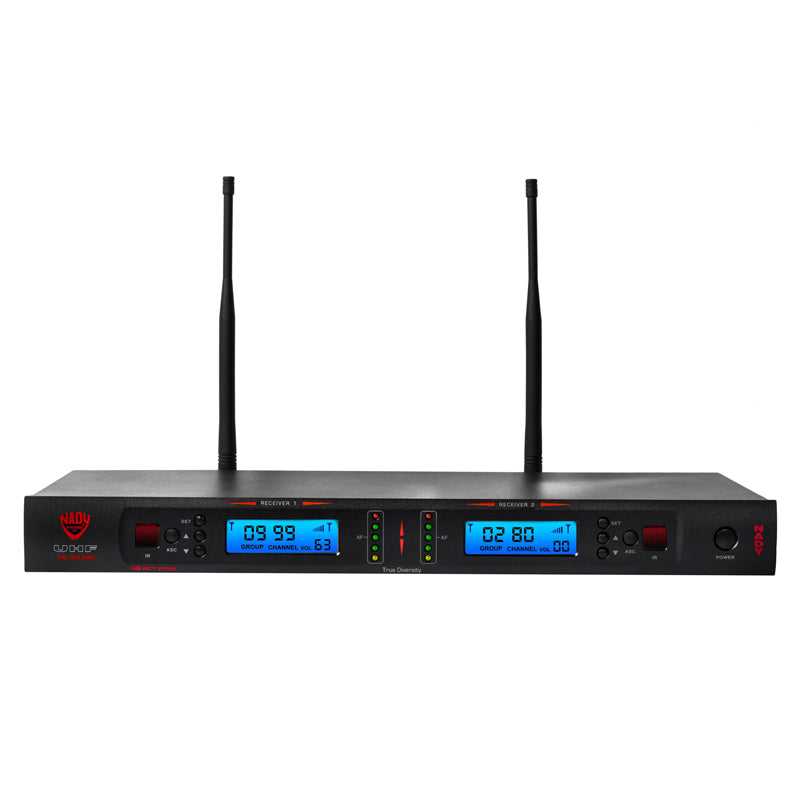 Nady 2W-1KU LT/HT Dual 1000-Channel Professional UHF Wireless Lavalier/Handheld Microphone System