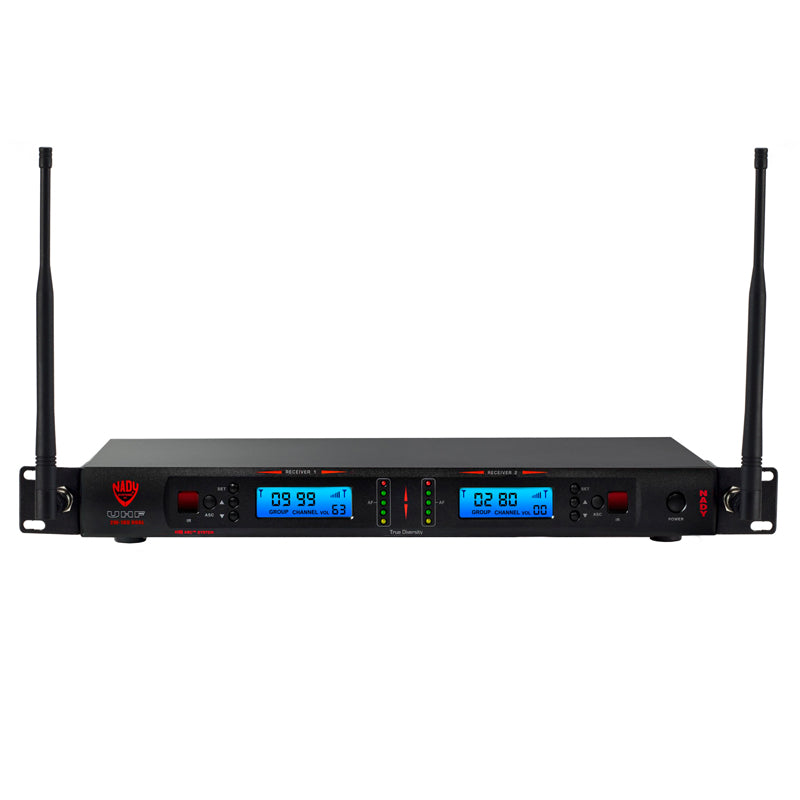 Nady 2W-1KU LT Dual 1000-Channel Professional UHF Wireless System with 2 Lapel/lavalier Microphones