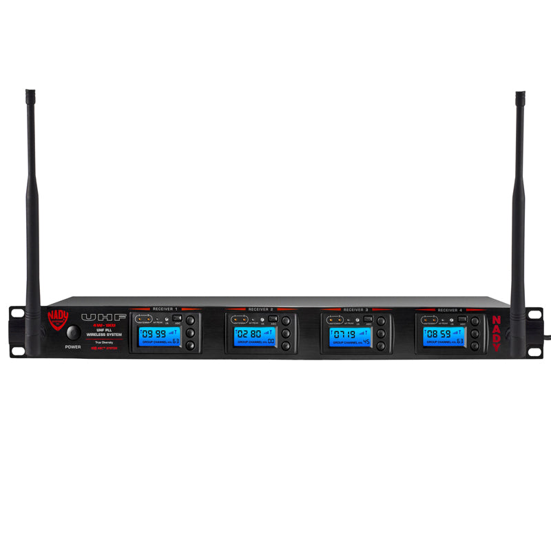 Nady 4W-1KU LT Quad 1000-Channel Professional UHF Wireless System with 4 Lavalier Microphones