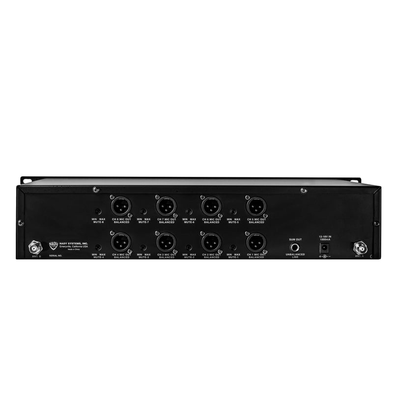 Nady 8W-1KU LT Octo 1000-Channel Professional UHF Wireless System with 4 Lavalier/4 Headset Microphones