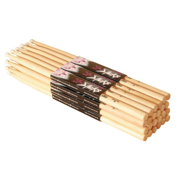 On-Stage 5B Wood Tip Hickory Drum Sticks (24 Pairs)