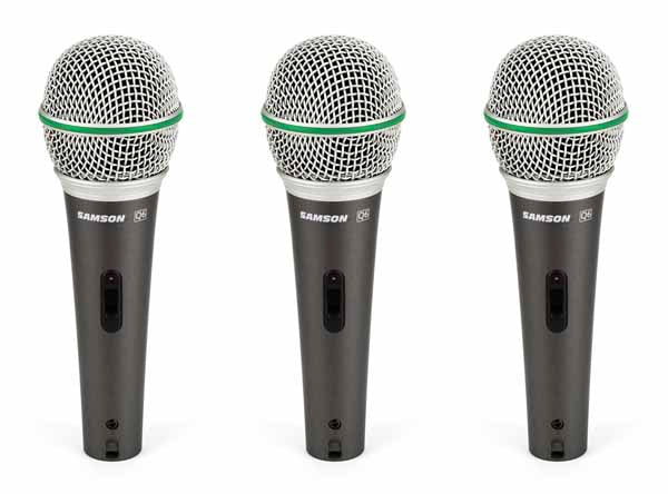 Samson Q6 Dynamic Supercardioid Handheld Vocal Microphone (3-Pack)