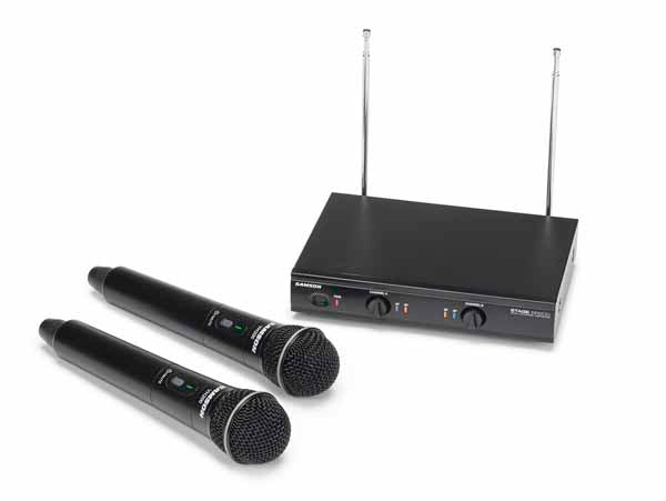 Samson Stage 200 Dual-Channel VHF Handheld Wireless Microphones System - A