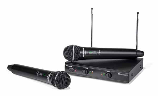 Samson Stage 200 Dual-Channel VHF Handheld Wireless Microphones System - A