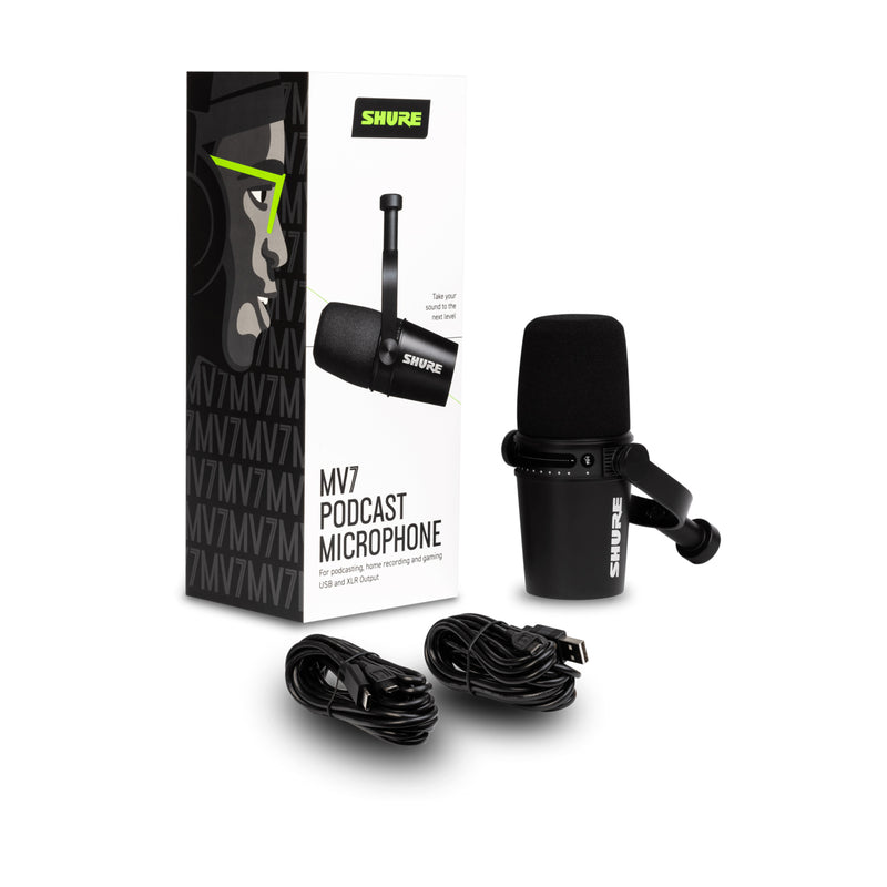 Shure MV7 Podcast Microphone for Podcasting w/ USB - Black