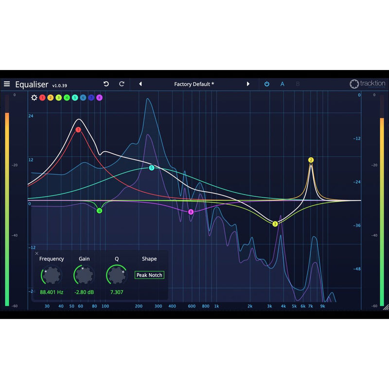 Tracktion DAW Essentials: Equaliser - 8 Band Equalizer Plug-in with Integrated Analyzer