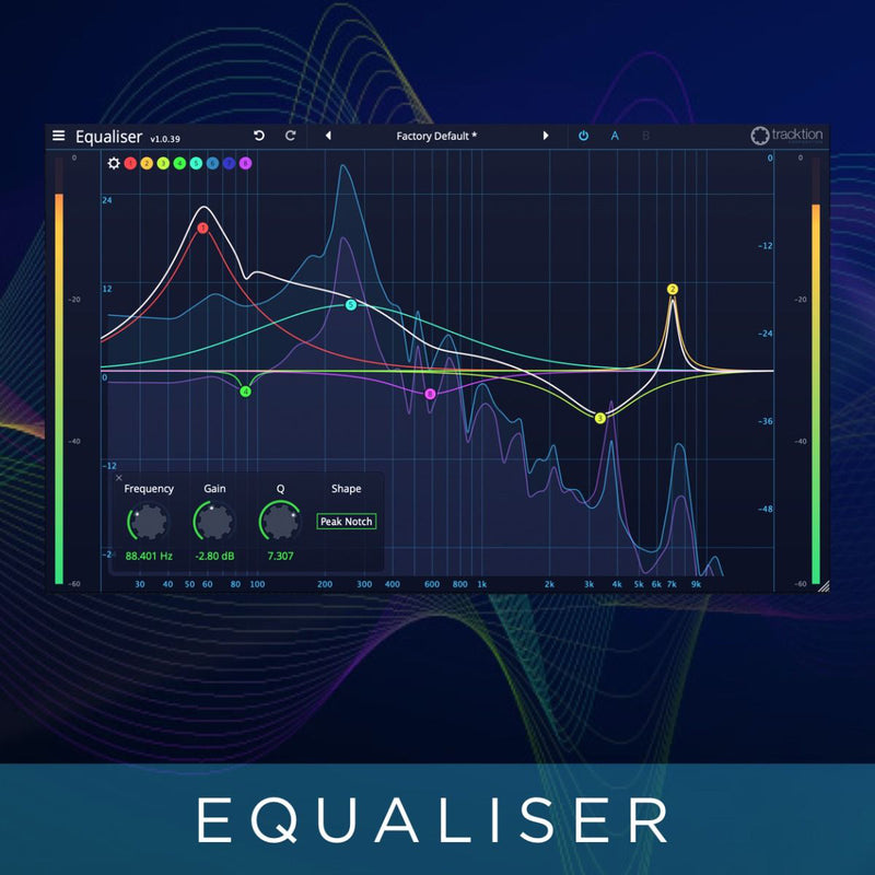 Tracktion DAW Essentials: Equaliser - 8 Band Equalizer Plug-in with Integrated Analyzer
