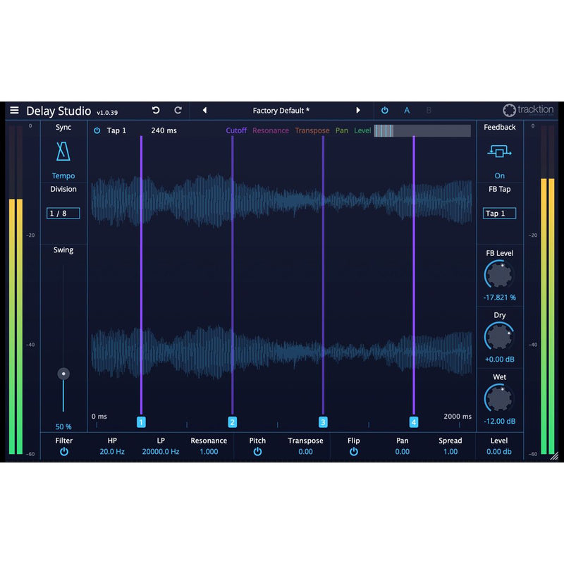 Tracktion DAW Essentials: Delay Studio - Multi-Tap Delay Plug-in