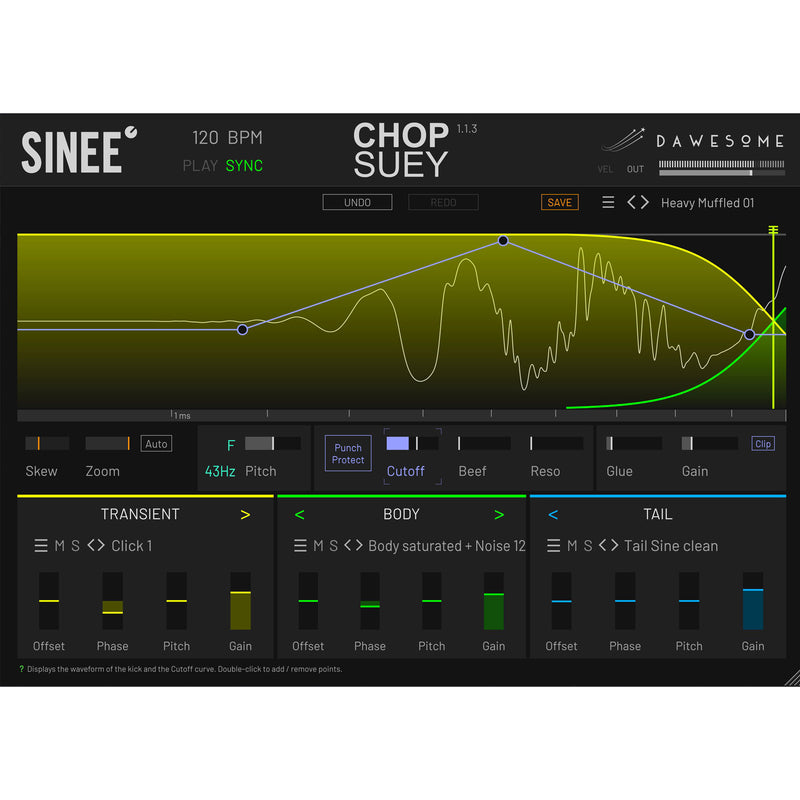 Tracktion Chop Suey - Bass Kick Drum Sampler and Synthesizer
