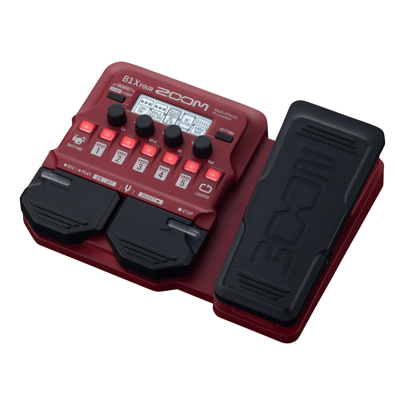 Zoom B1X FOUR Multi-Effects Processor w/Expression Pedal for Bass Guitar