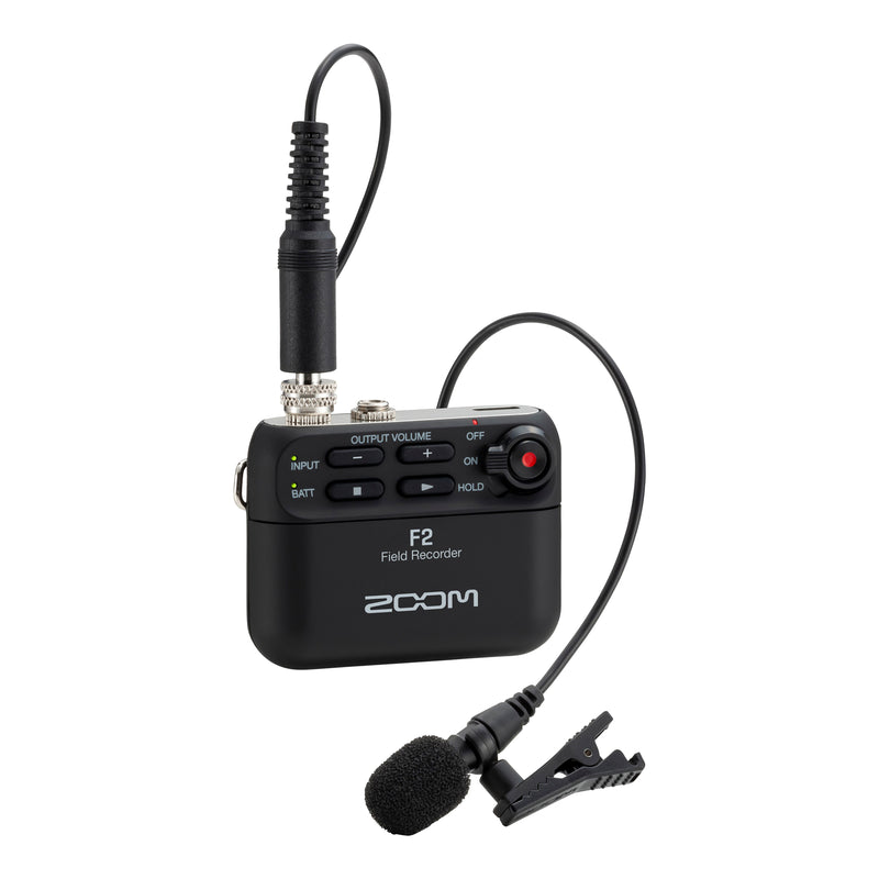 Zoom F2 Field Audio Recorder with Lavalier Microphone