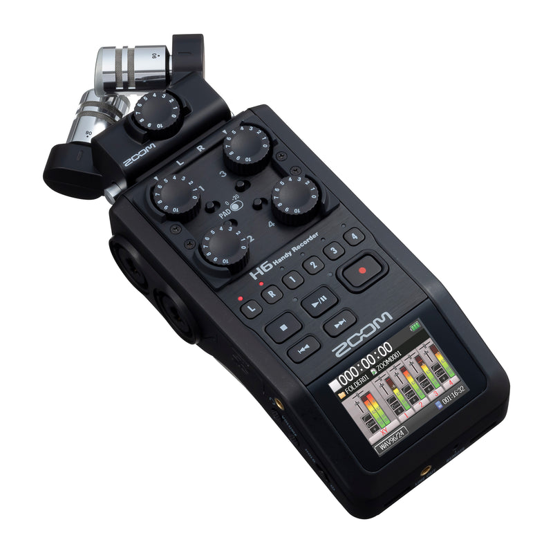 Zoom H6 24-Bit 96kHz WAV/MP3 Handy Audio Recorder w/USB Computer Interface - All Black