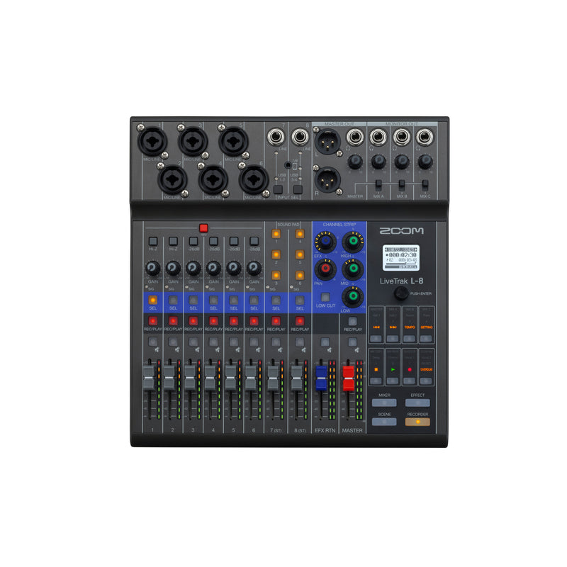 Zoom LiveTrak L-8 8-Channel Digital Audio Mixer and Recorder - Used