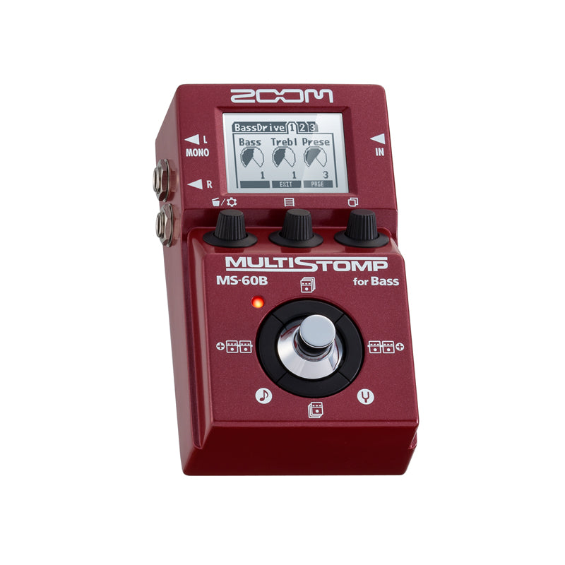 Zoom MS-60B MULTISTOMP Bass Guitar Multi-Effects Amp Simulator Pedal