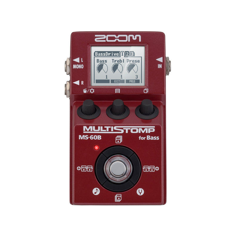 Zoom MS-60B MULTISTOMP Bass Guitar Multi-Effects Amp Simulator Pedal