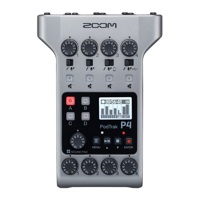 Zoom PodTrak P4 Portable Podcast Audio Recorder - Used