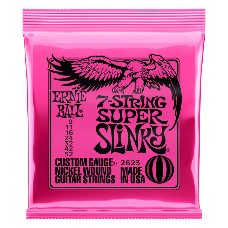 Ernie Ball Super Slinky 7-String Nickel Wound Electric Guitar Strings 9-52