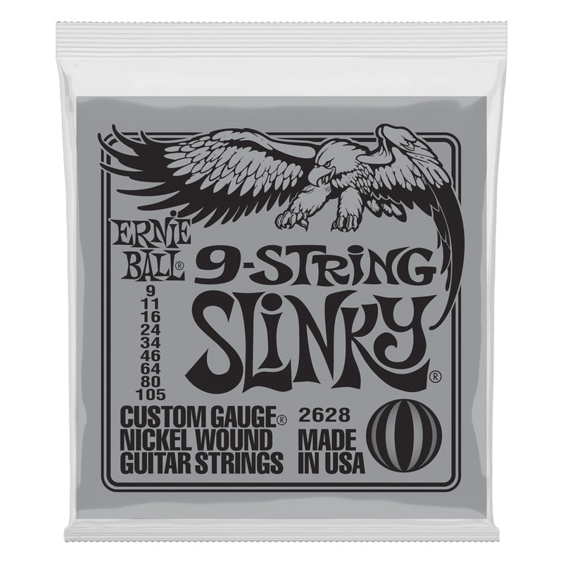 Ernie Ball Slinky 9-String Nickel Wound Electric Guitar Strings 9-105